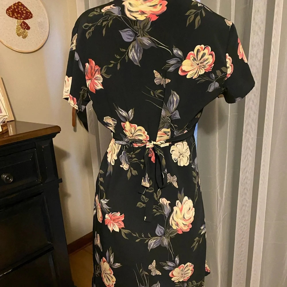 Vintage 90’s satin floral butterfly mini babydoll dress - Picture 5 of 6